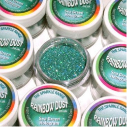 Grönt dekorationsglitter (Sea Green Hologram)